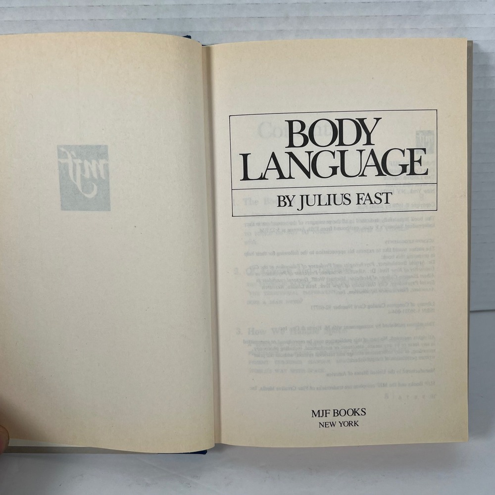 Body Language by Julius Fast Hardcover MJF Books Non-Fiction Psychology
